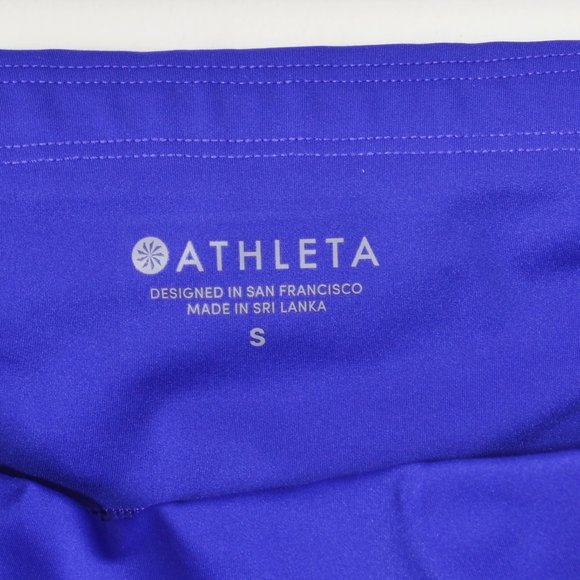 Athleta Velocity Laser Cut Capri Blue Leggings Size S - Picture 9 of 10